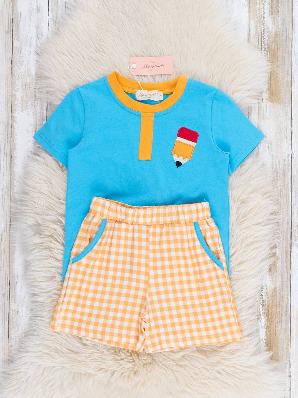 Pencil Embroidered Plaid Outfit