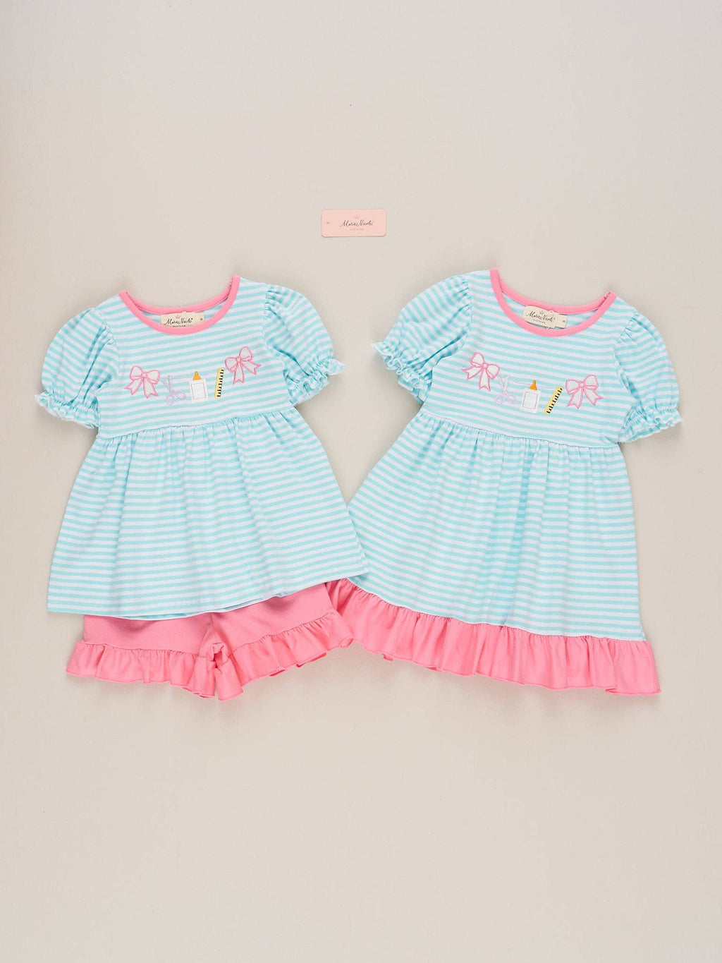 Classroom Bows Striped Cotton Ruffle Outfit