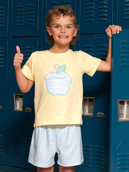 Apple Gingham Embroidered Outfit
