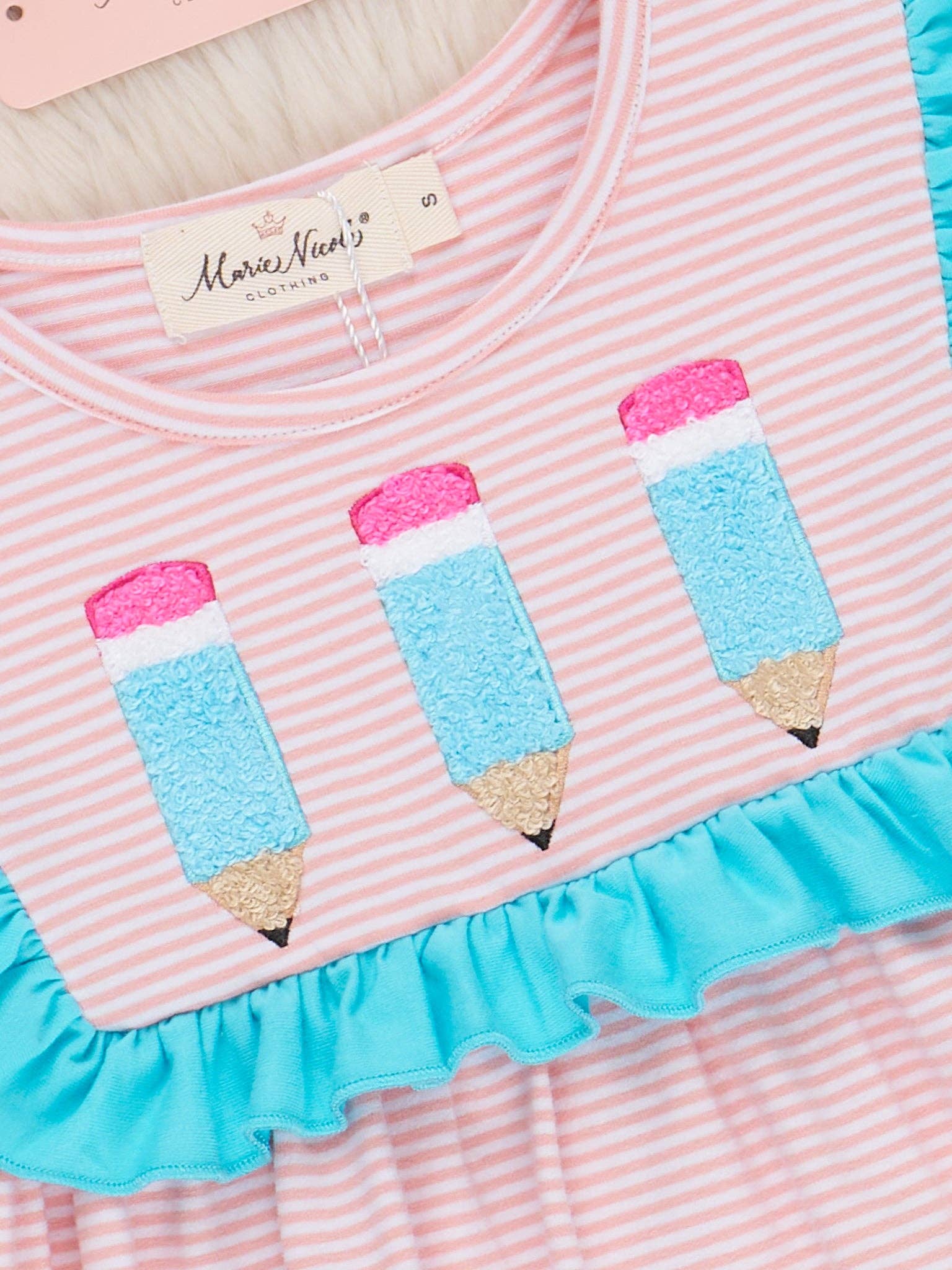 Turquoise Embroidered Pencil Ruffle Outfit