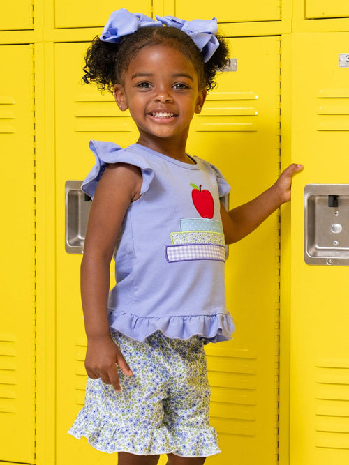 Apple Blossom Embroidered Ruffle Outfit
