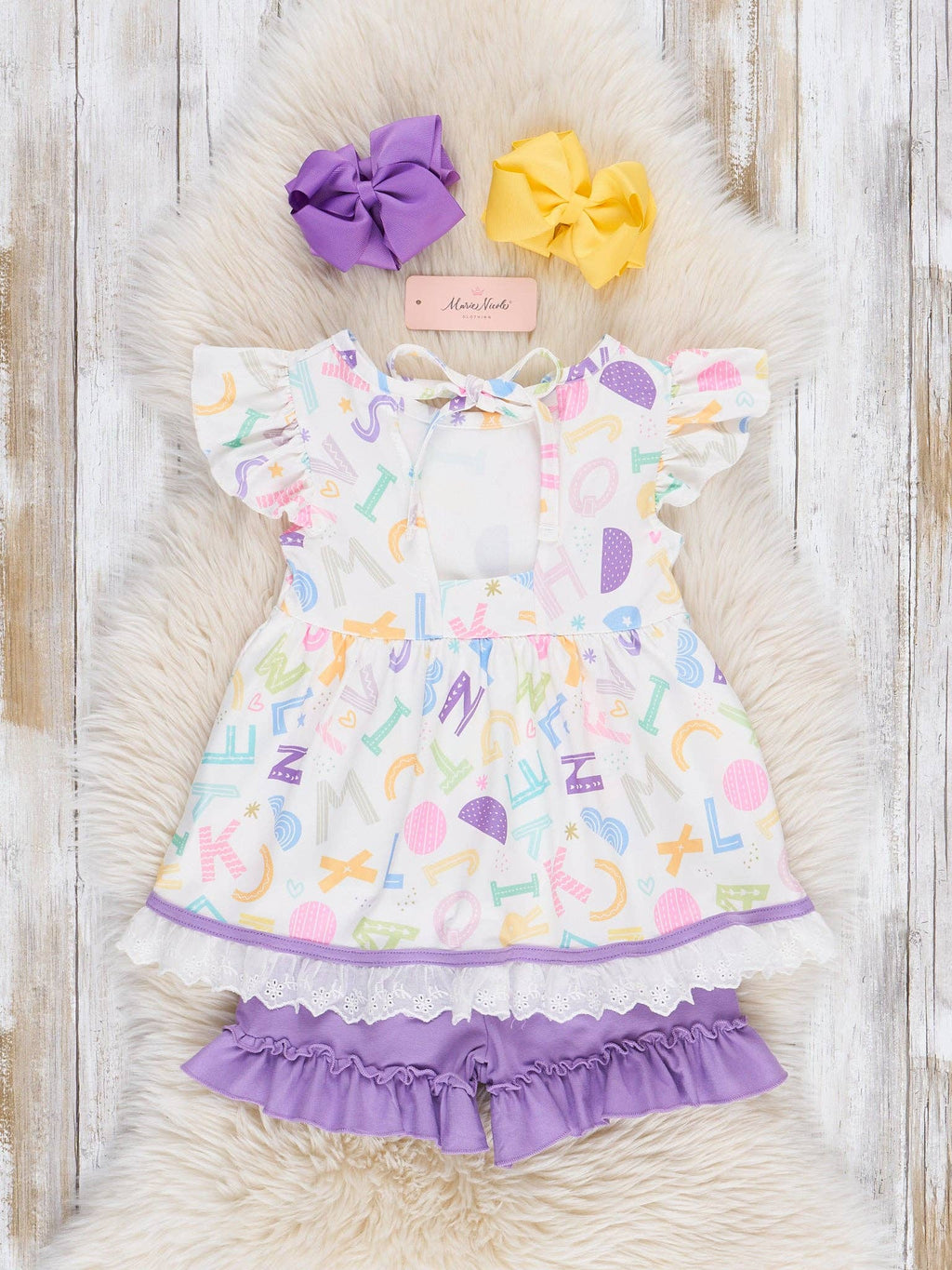 Learning Letters Lace Hem Outfit