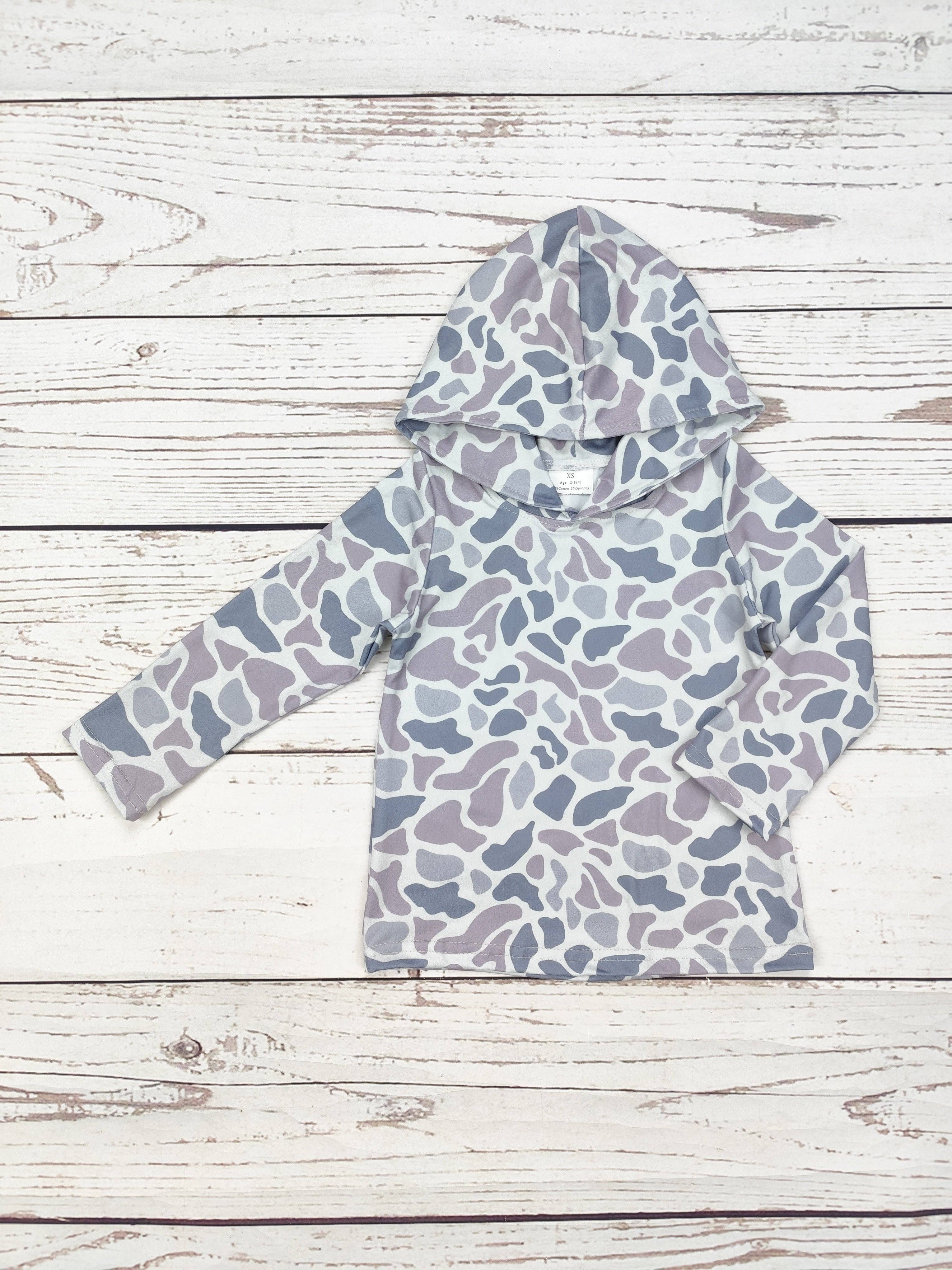 Camouflage Printed Kids Hoodie: 5-6T