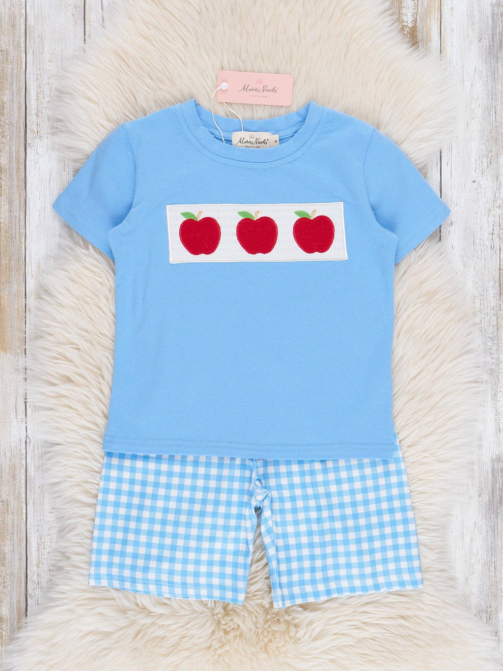 Smocked Apples Gingham Outfit