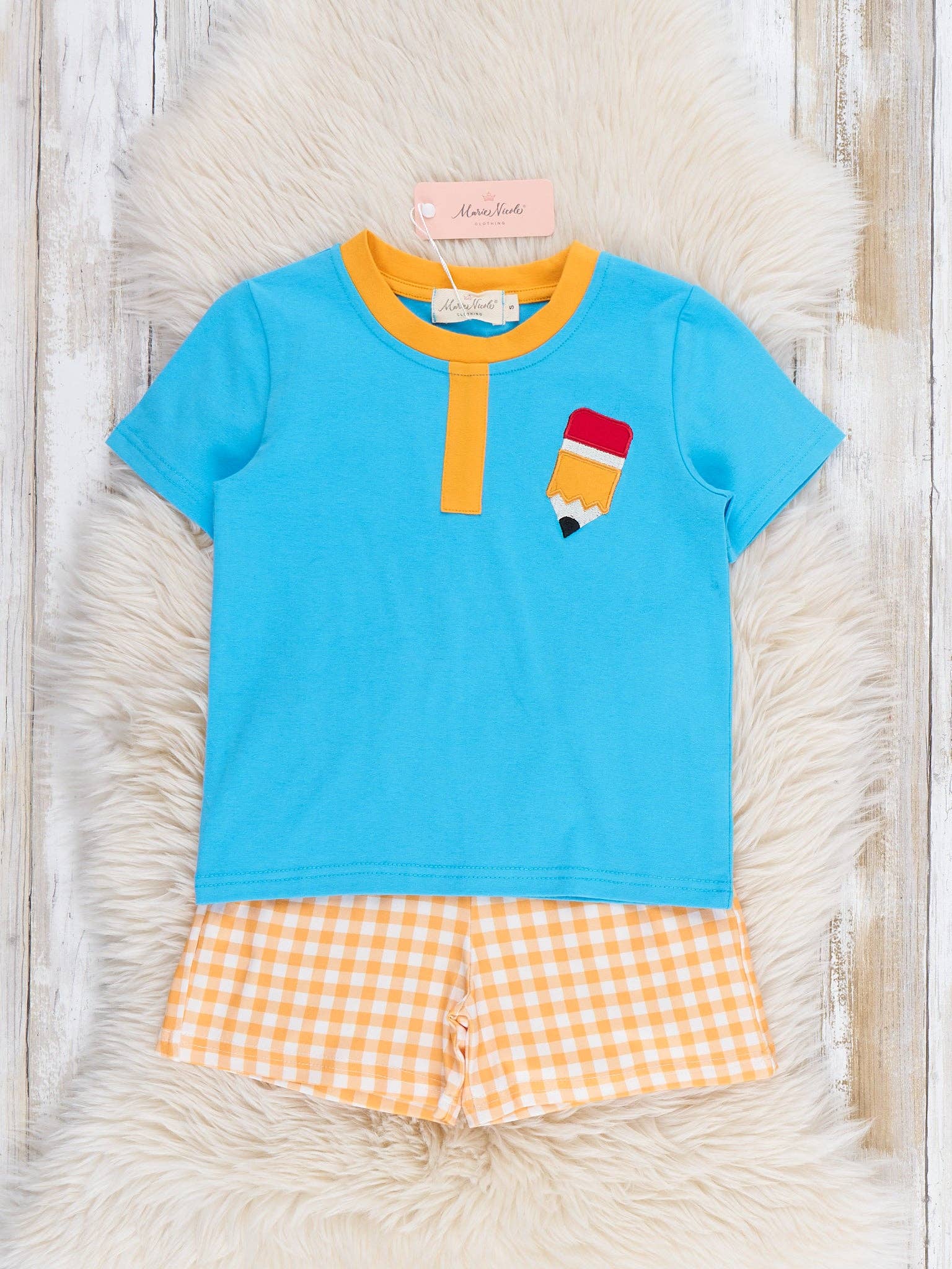 Pencil Embroidered Plaid Outfit