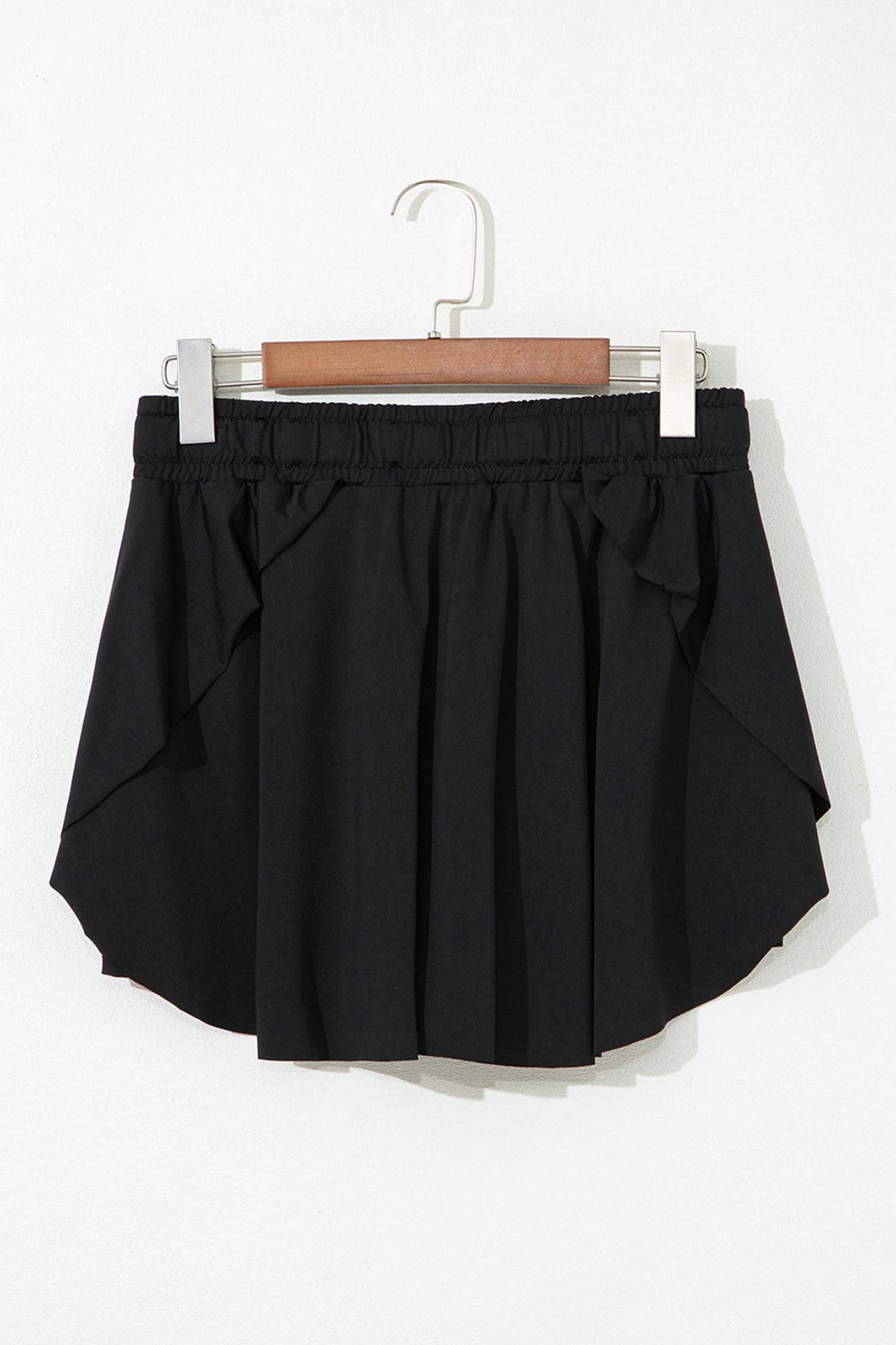 Plus Size Solid Drawstring Skort