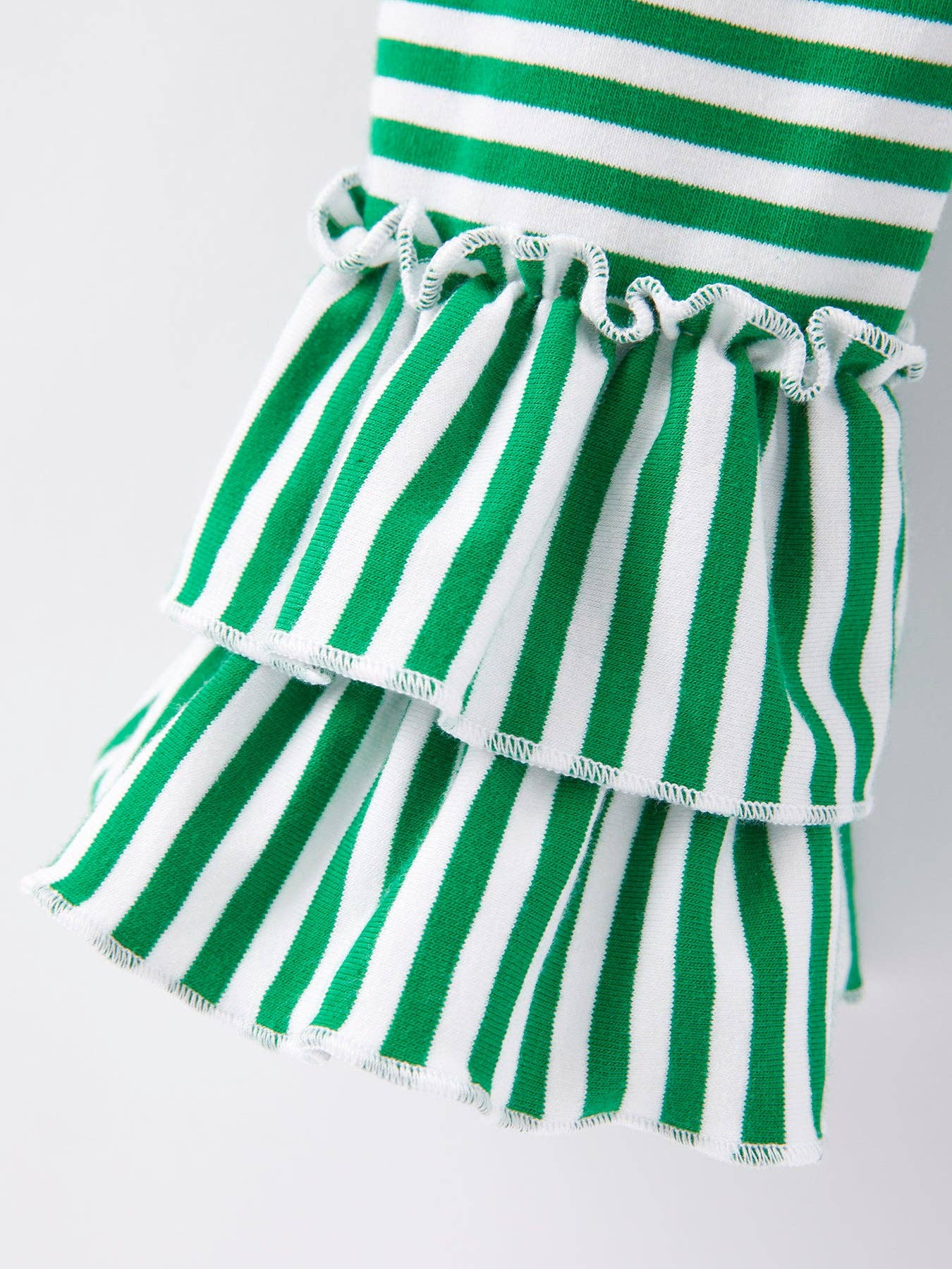 Christmas Tree Print Striped Girls Outfit Set: 2