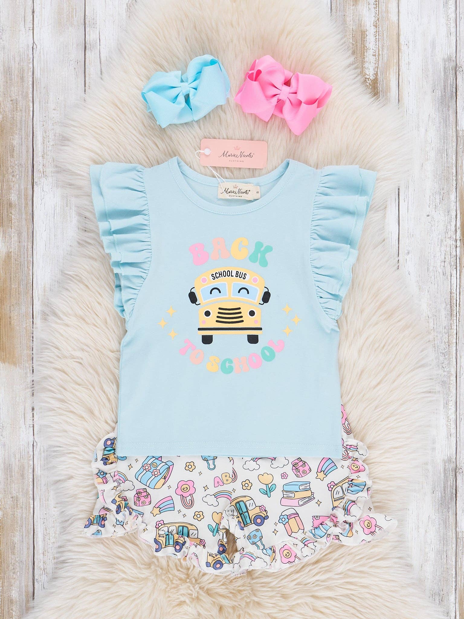 Back to School Bus Ruffle Outfit