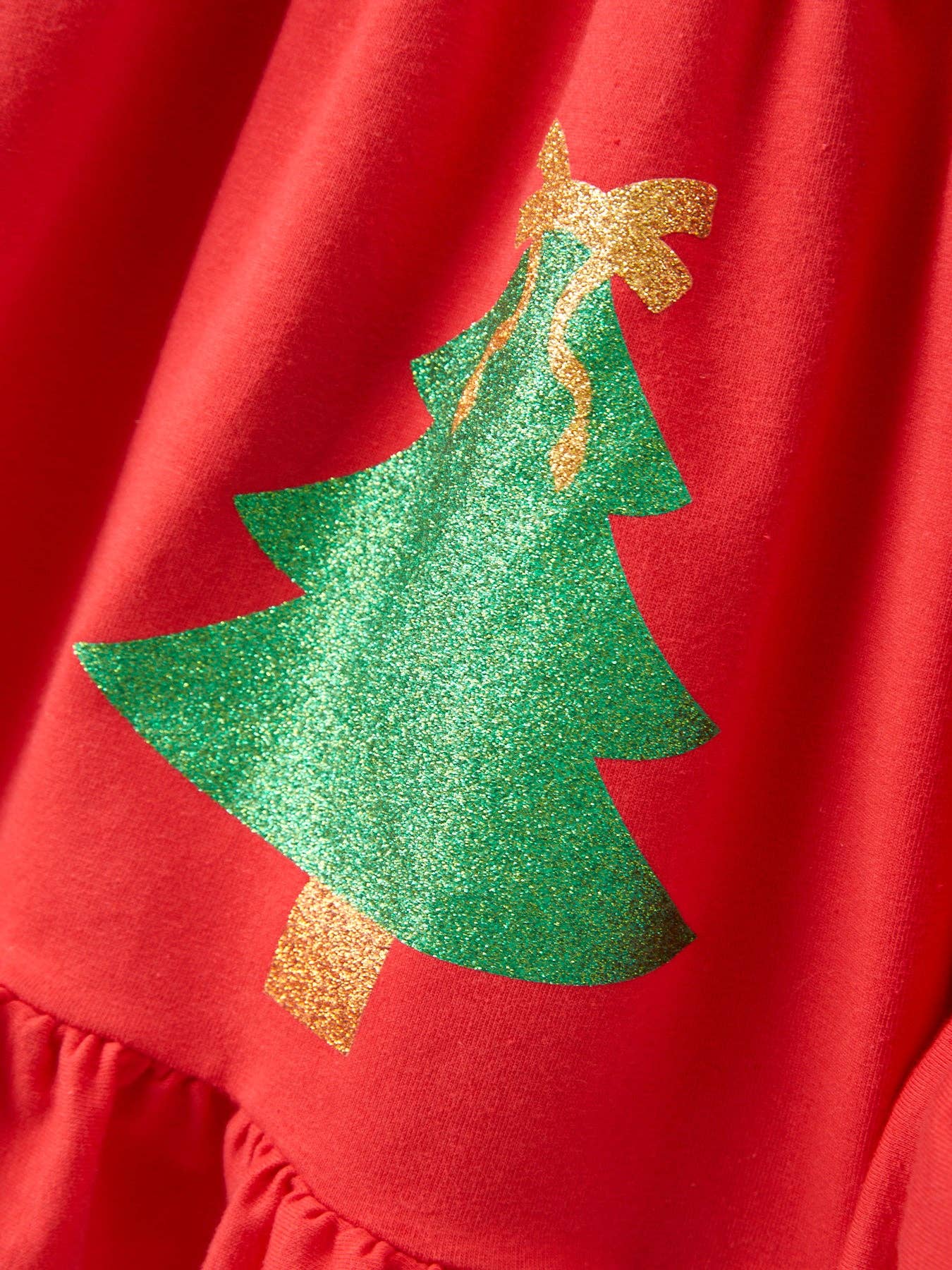 Christmas Tree Print Striped Girls Outfit Set: 3