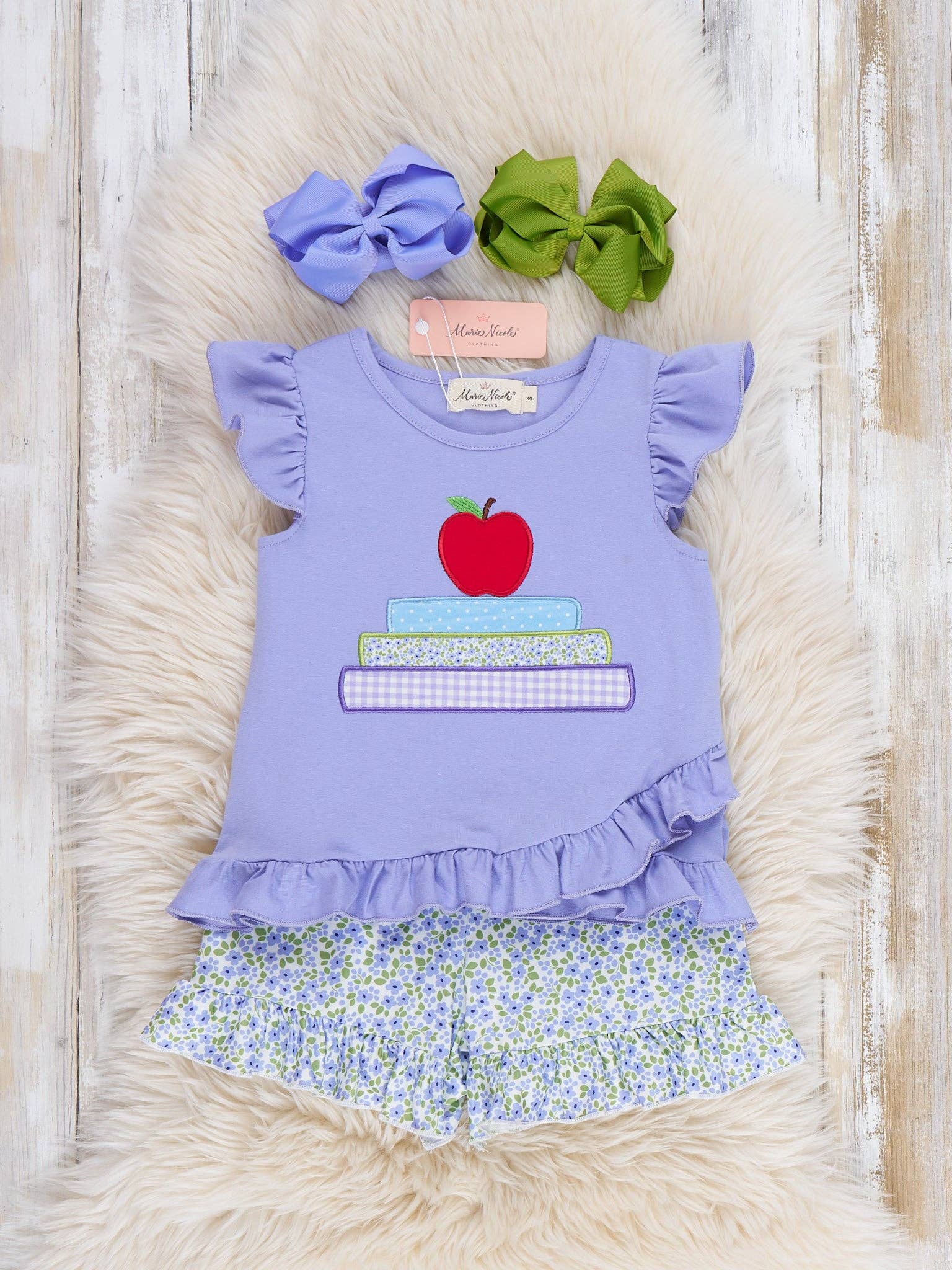 Apple Blossom Embroidered Ruffle Outfit