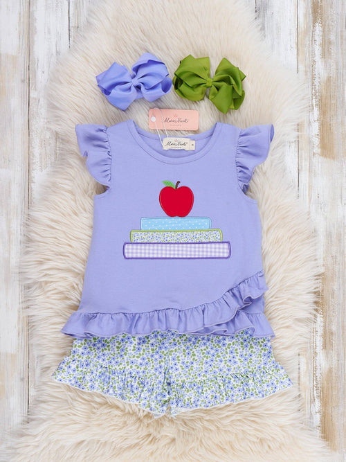 Apple Blossom Embroidered Ruffle Outfit