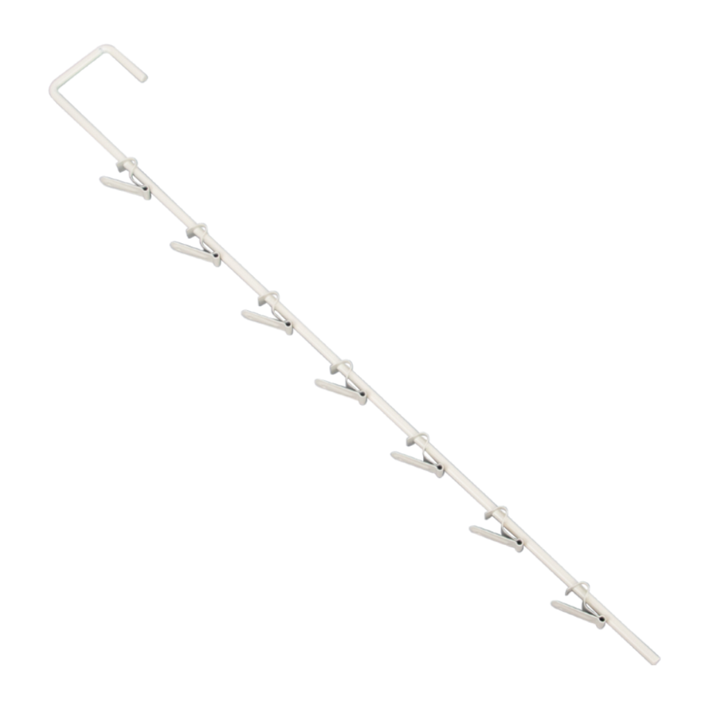 Metal Spring Clip 7 Hook Merchandiser Strip - 20"L