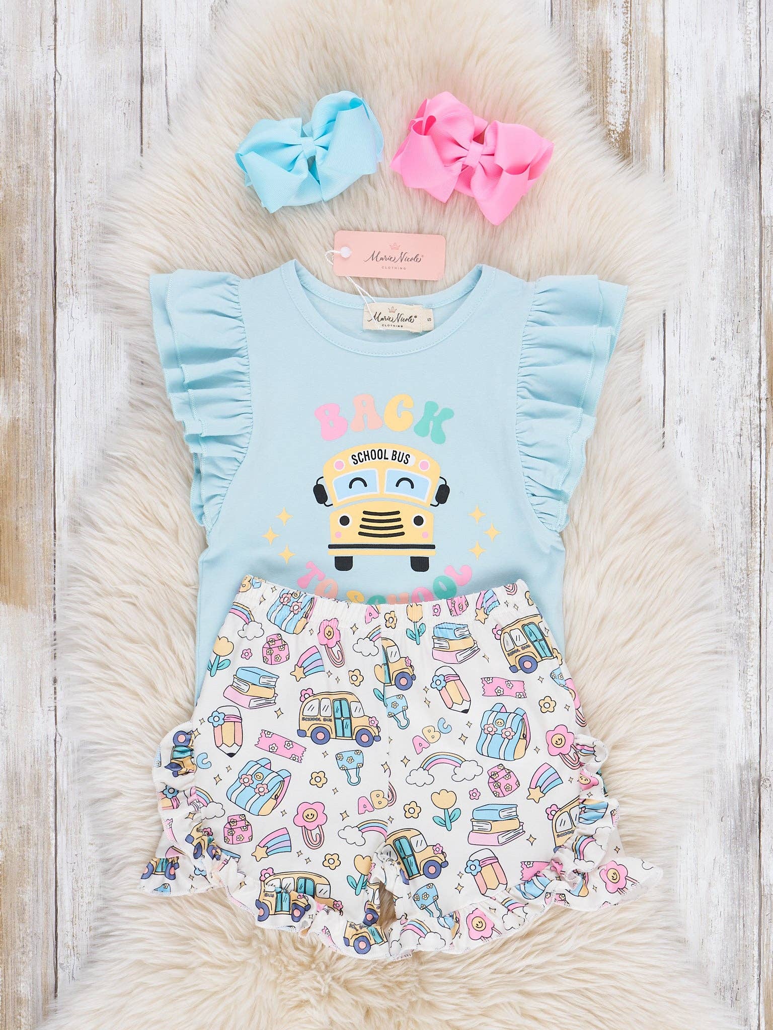 Back to School Bus Ruffle Outfit