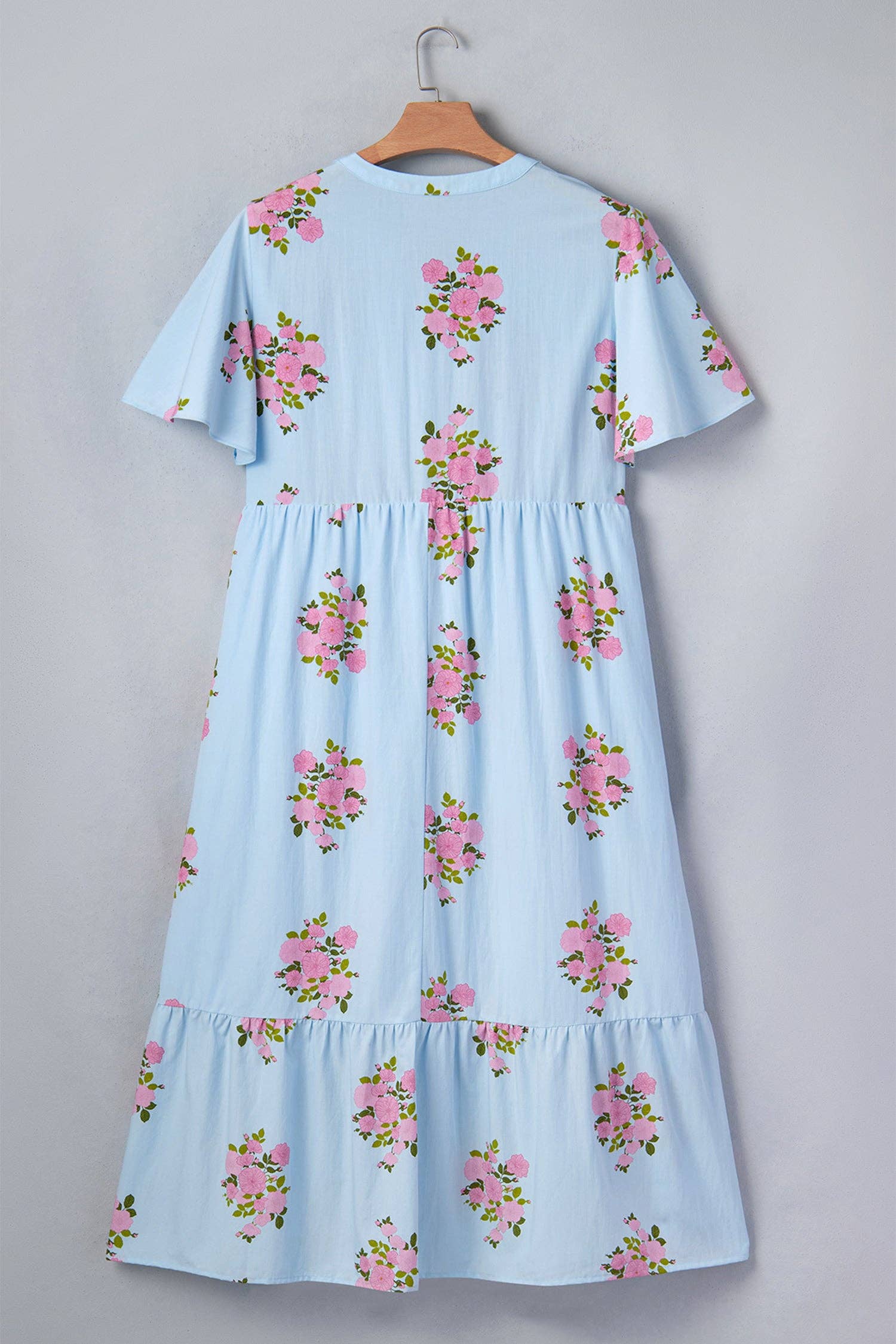 Plus Size Floral Scalloped Trim Maxi Dress