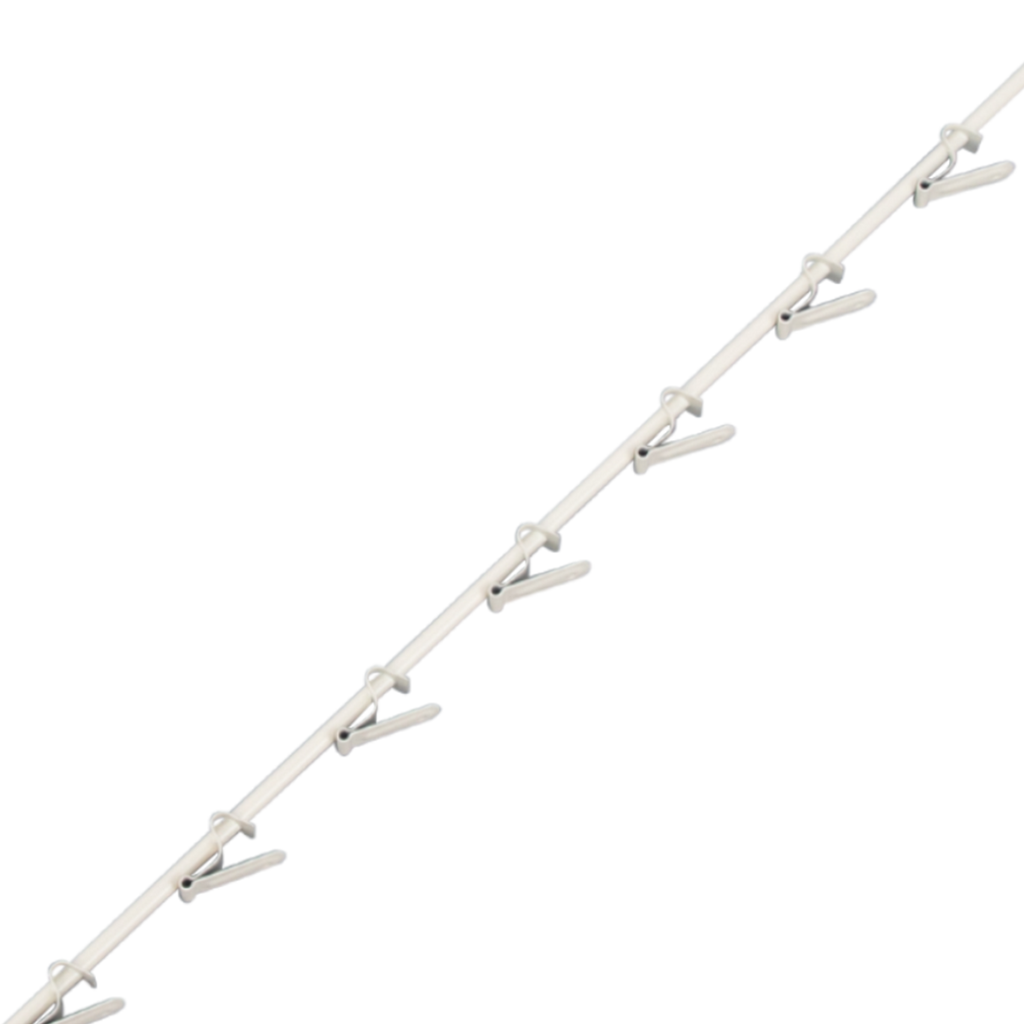 Metal Spring Clip 7 Hook Merchandiser Strip - 20"L