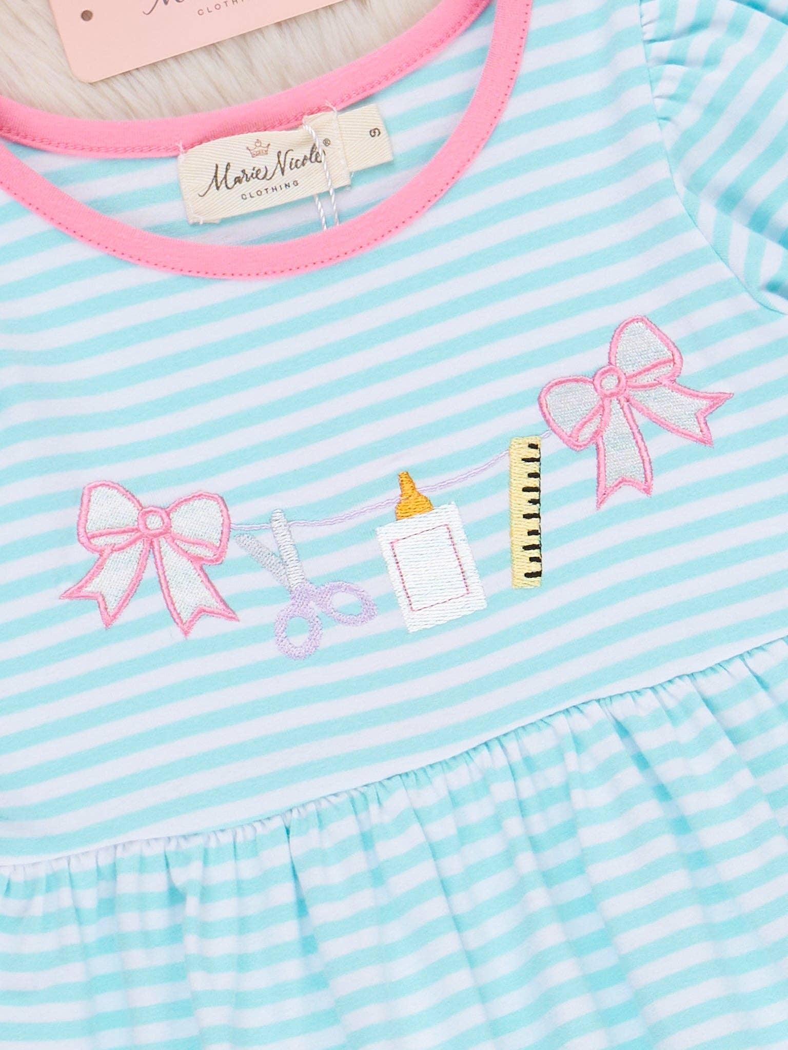 Classroom Bows Striped Cotton Ruffle Outfit
