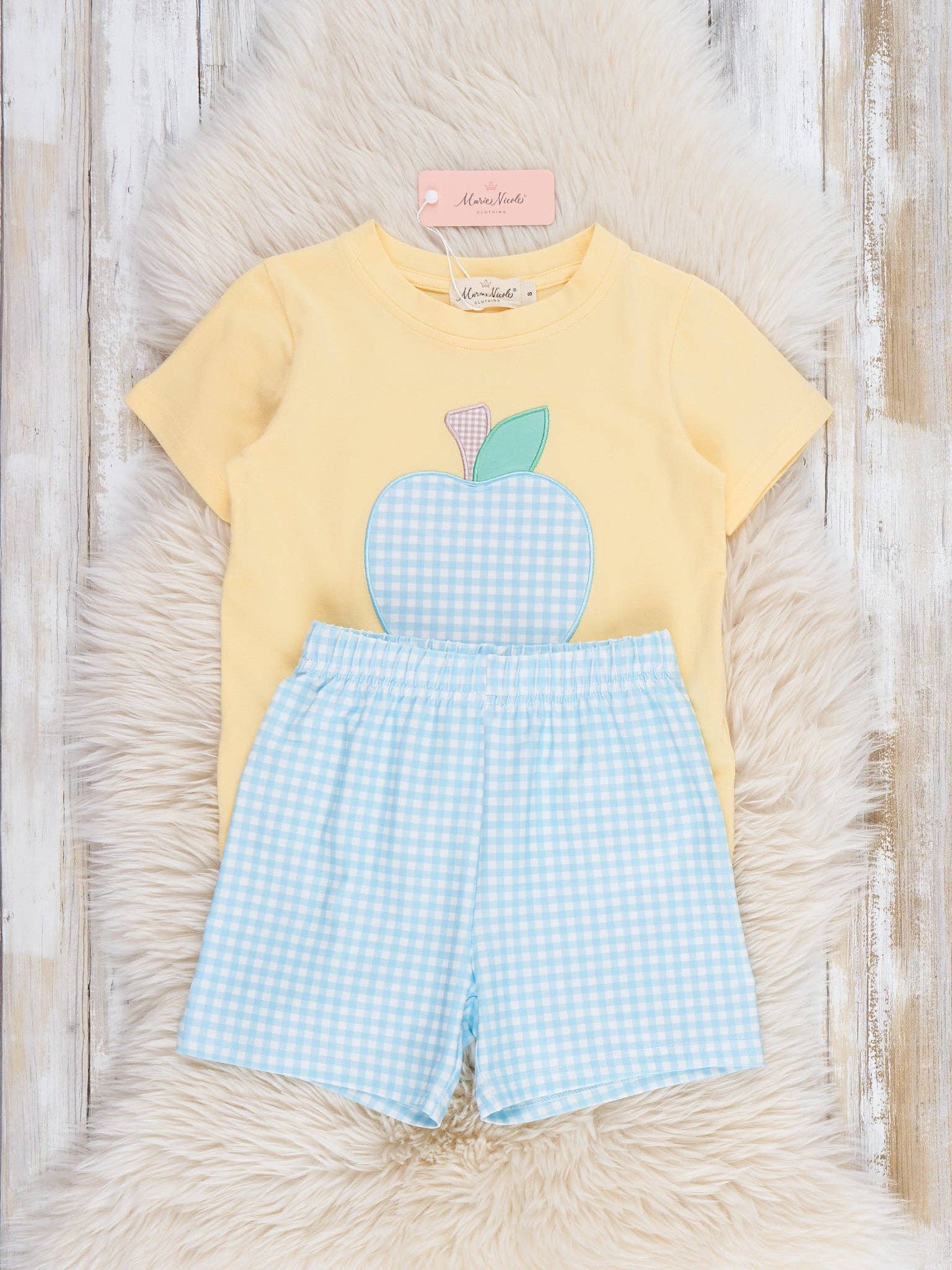 Apple Gingham Embroidered Outfit