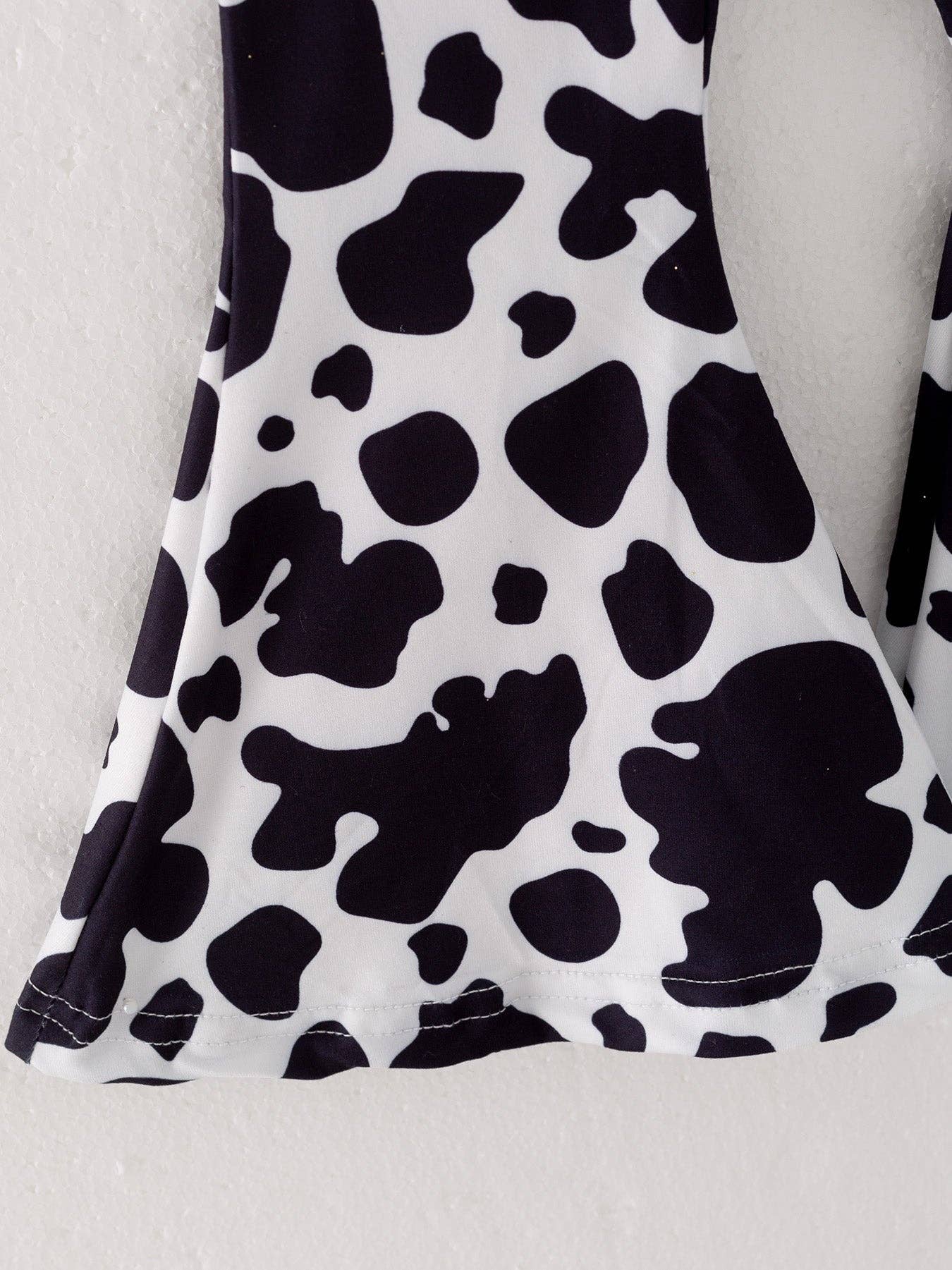 Girls Cow Print Milk Silk Pants: 3-4Y