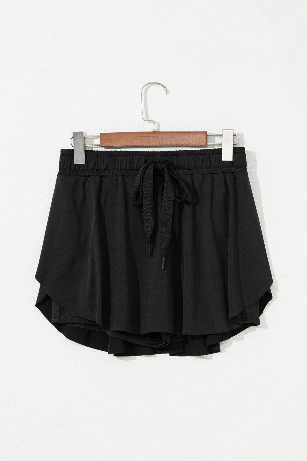 Plus Size Solid Drawstring Skort
