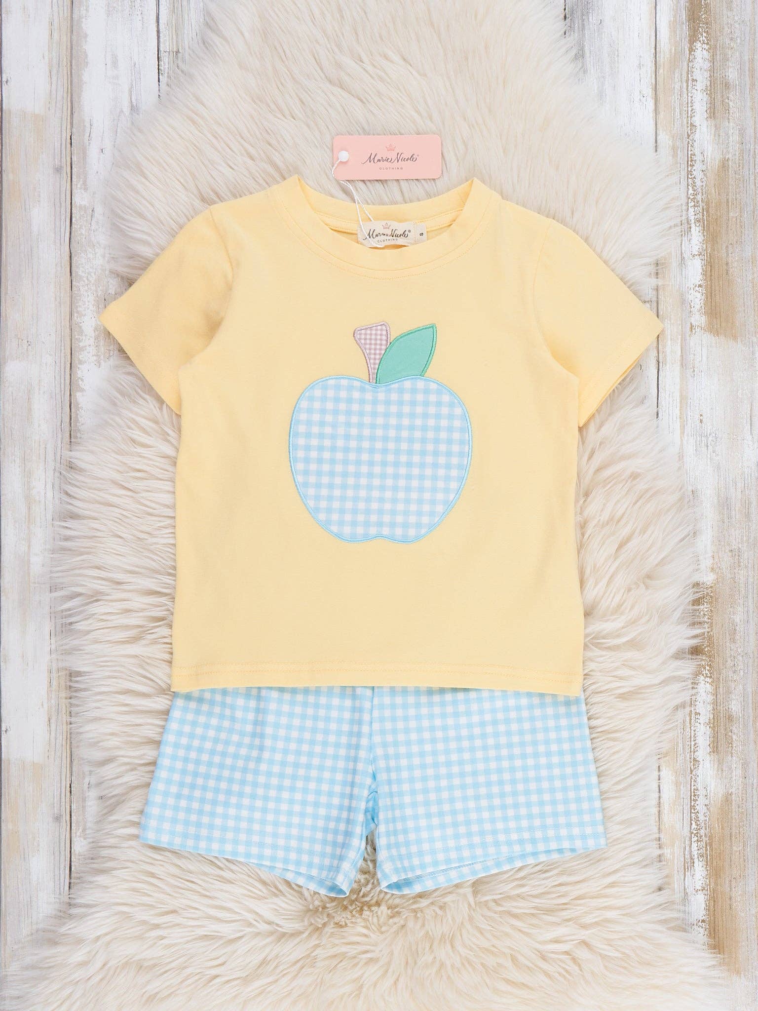 Apple Gingham Embroidered Outfit