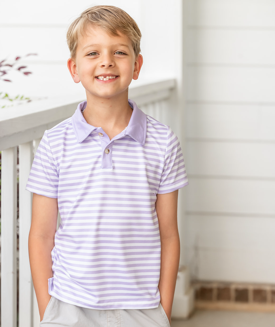 Purple Stripe Polo