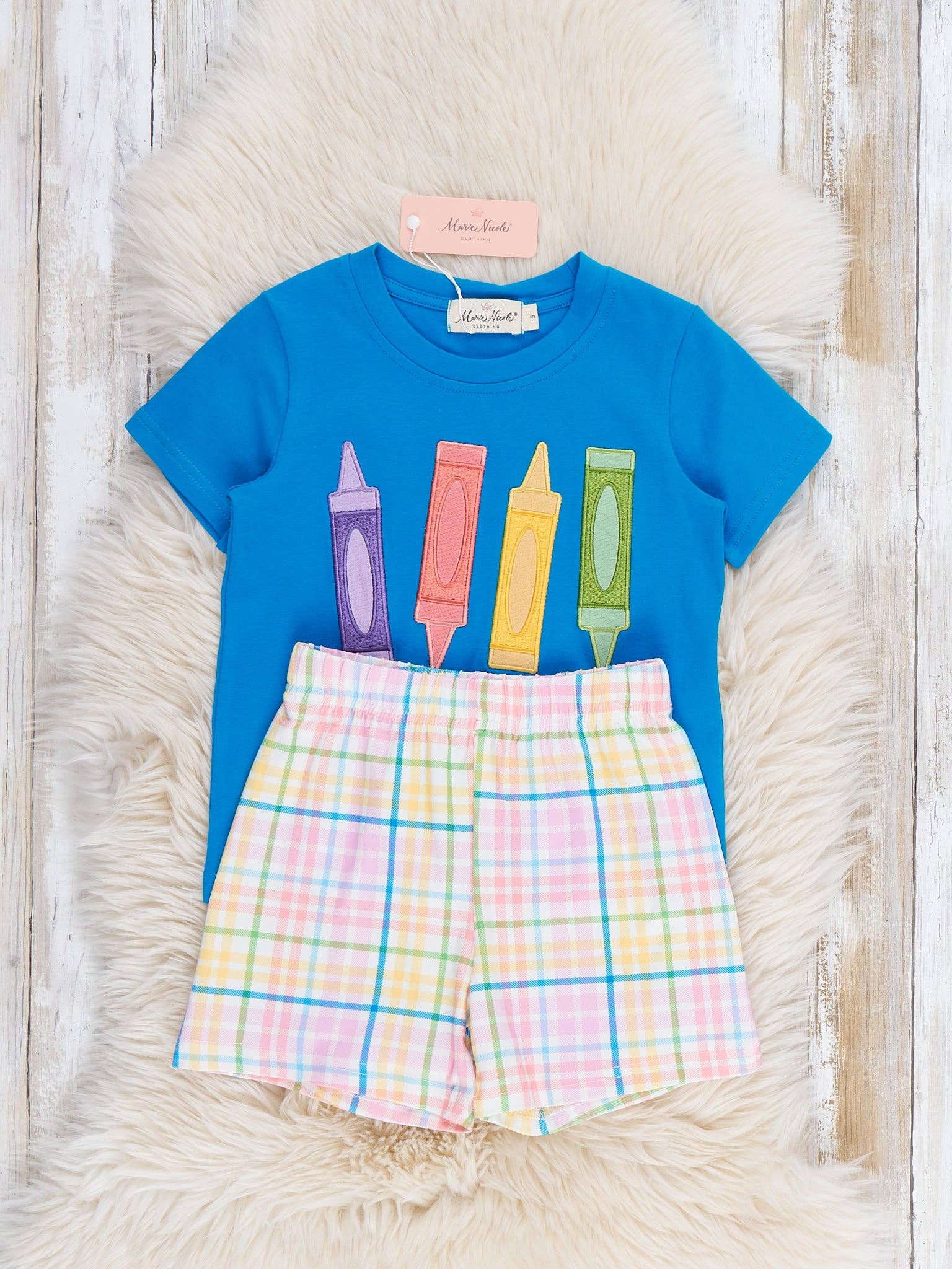 Colorful Crayon Plaid Outfit