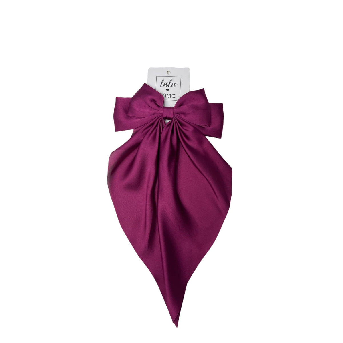 Large Satin Bow-Maroon