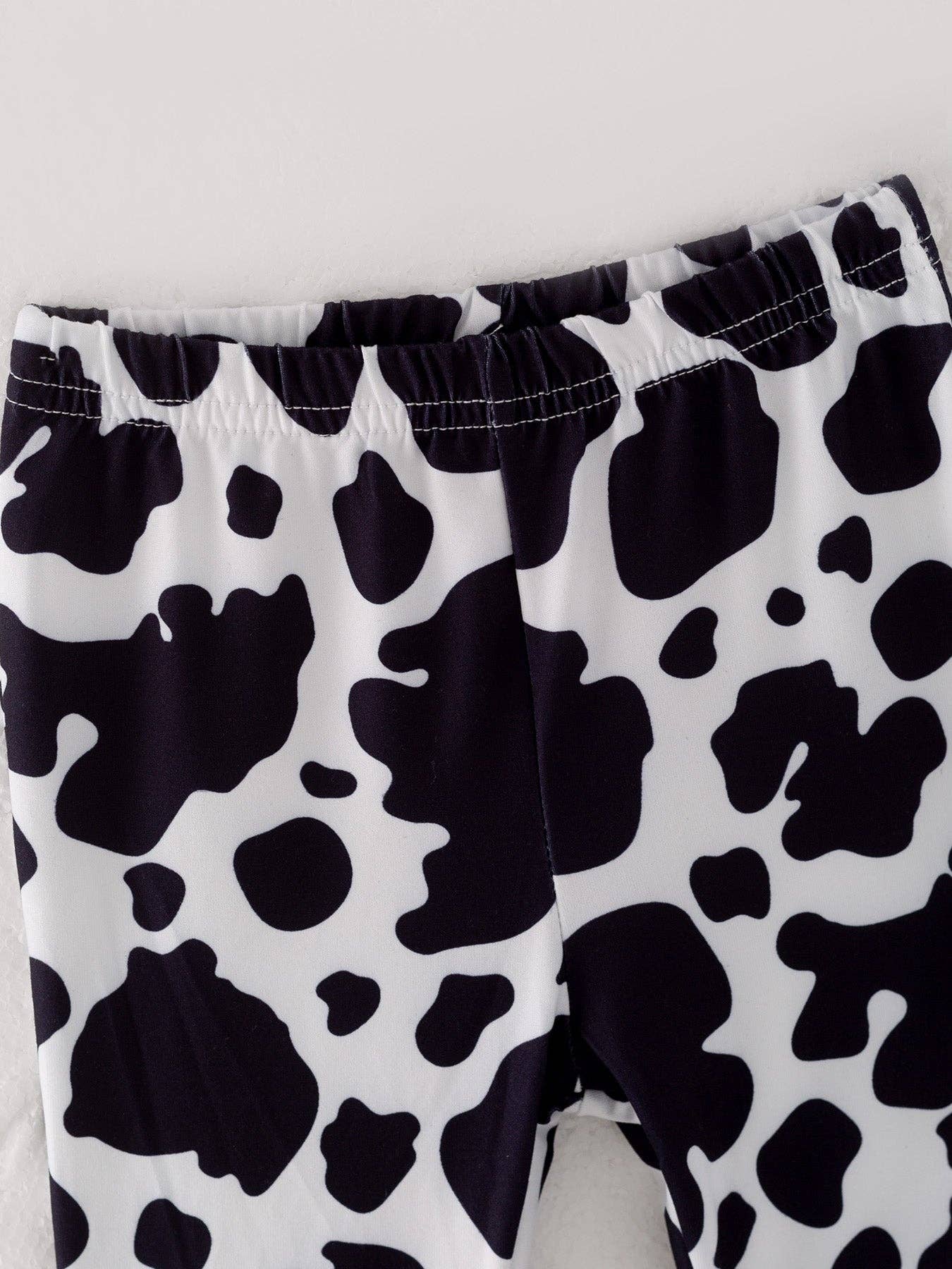 Girls Cow Print Milk Silk Pants: 3-4Y