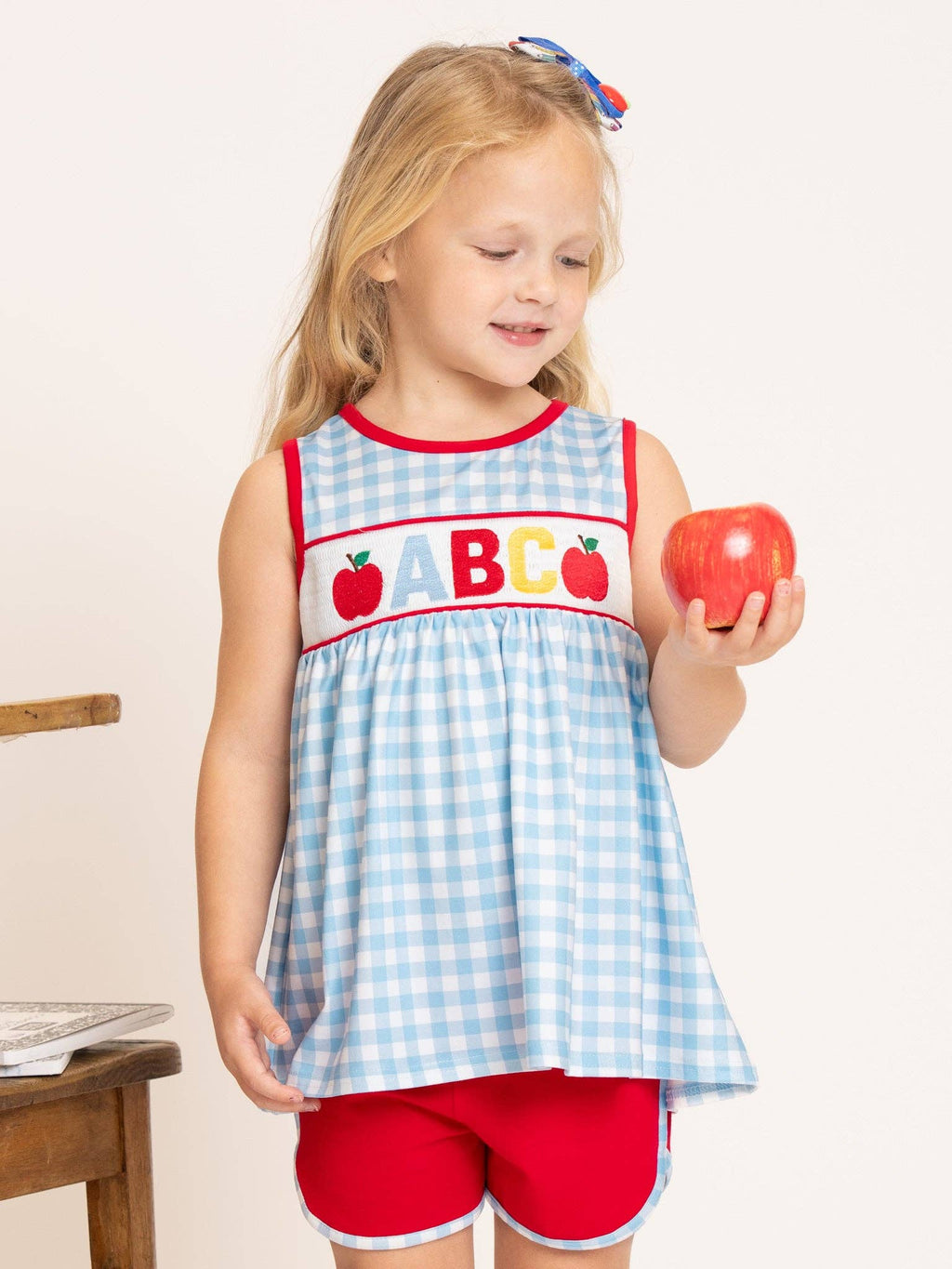 Smocked Alphabet Soup Gingham Outfit