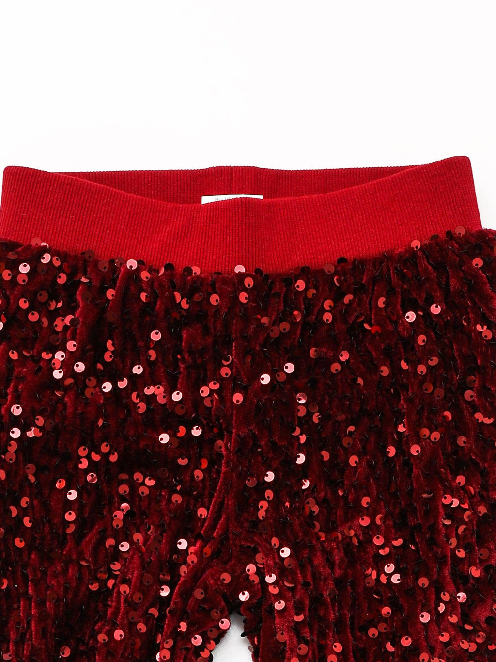 Girls Maroon Sequin Flare Pants
