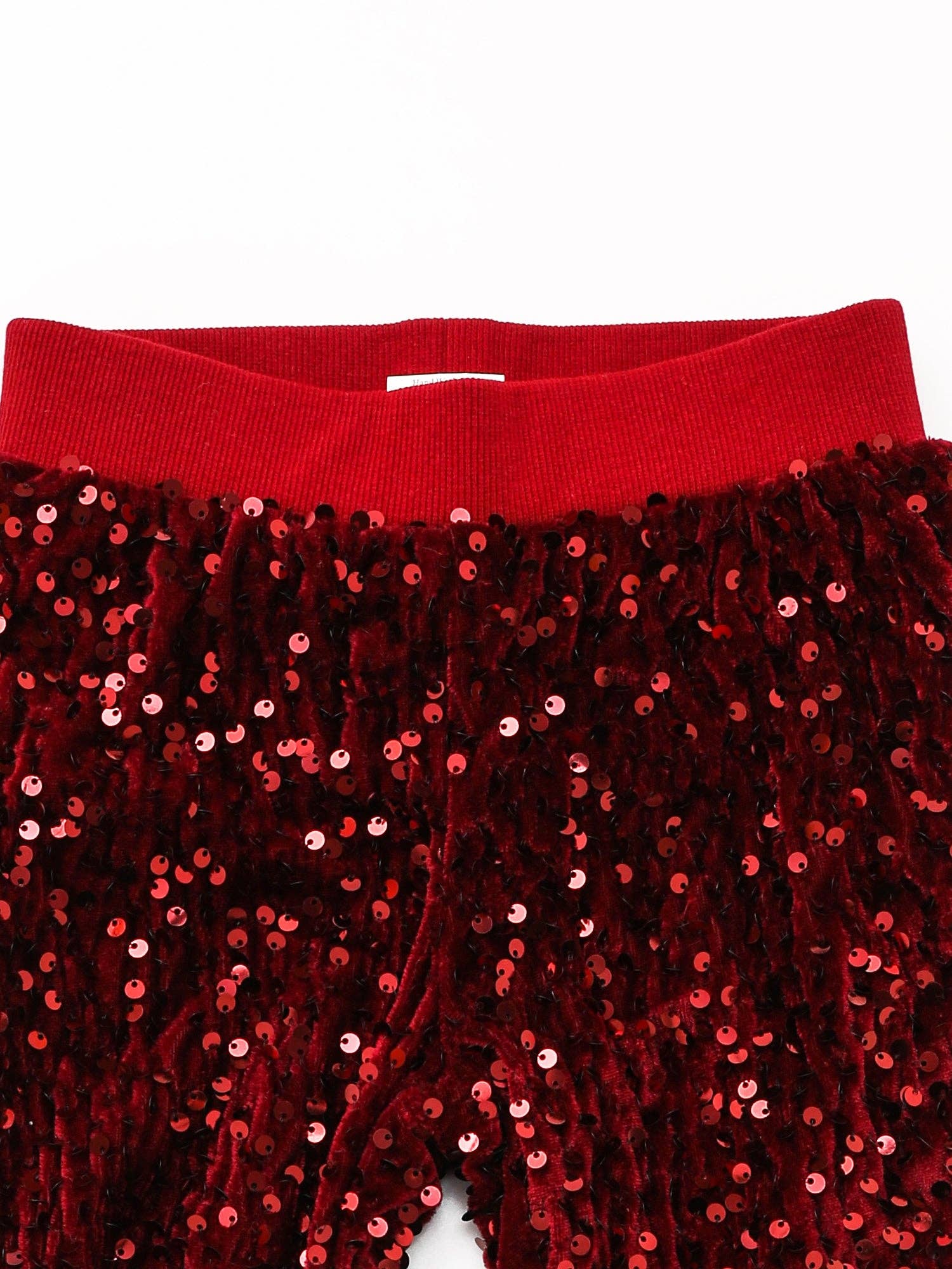 Girls Maroon Sequin Flare Pants
